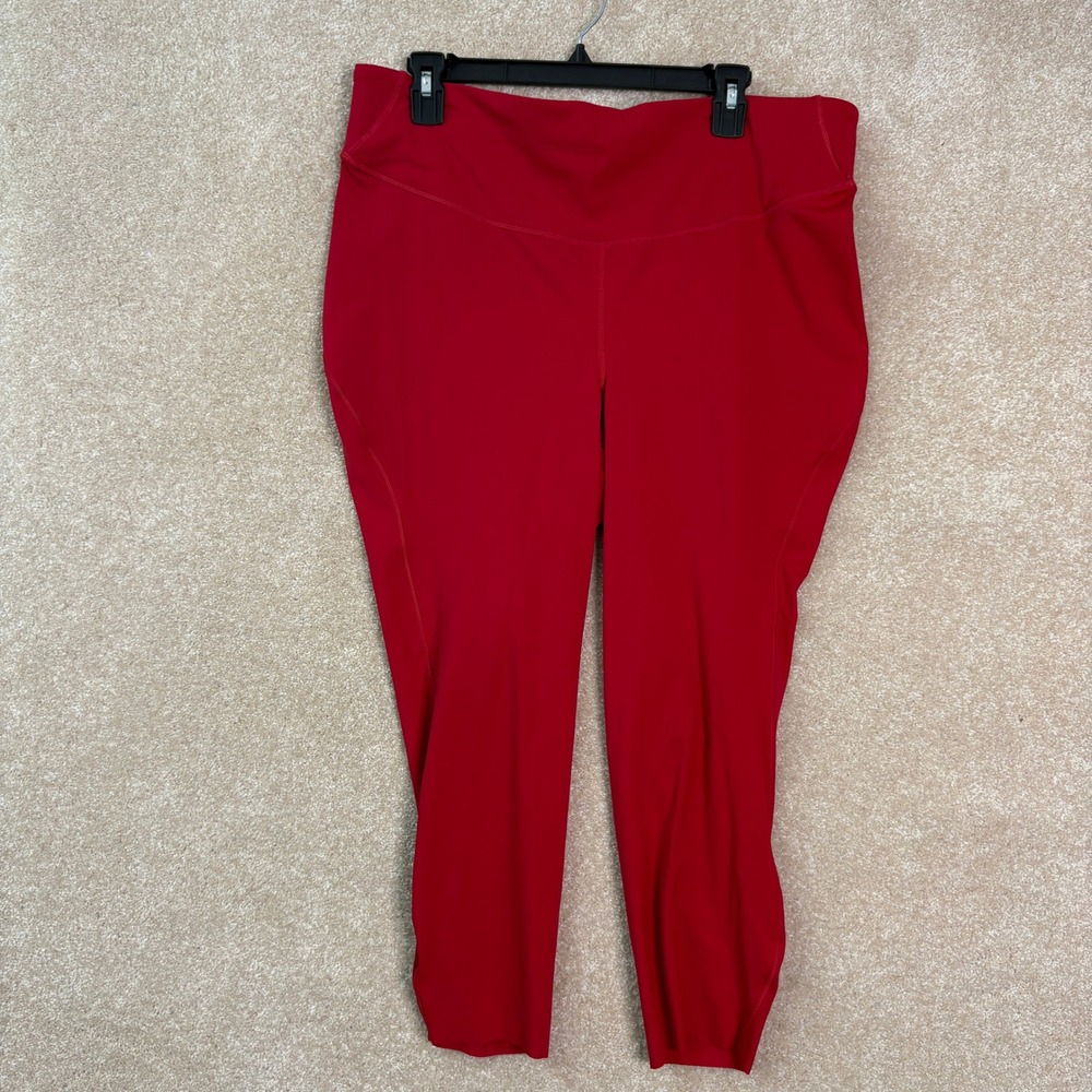 LULULEMON Align Crop Leggings Womens 14 Red High Rise Nulu Yoga Athleisure